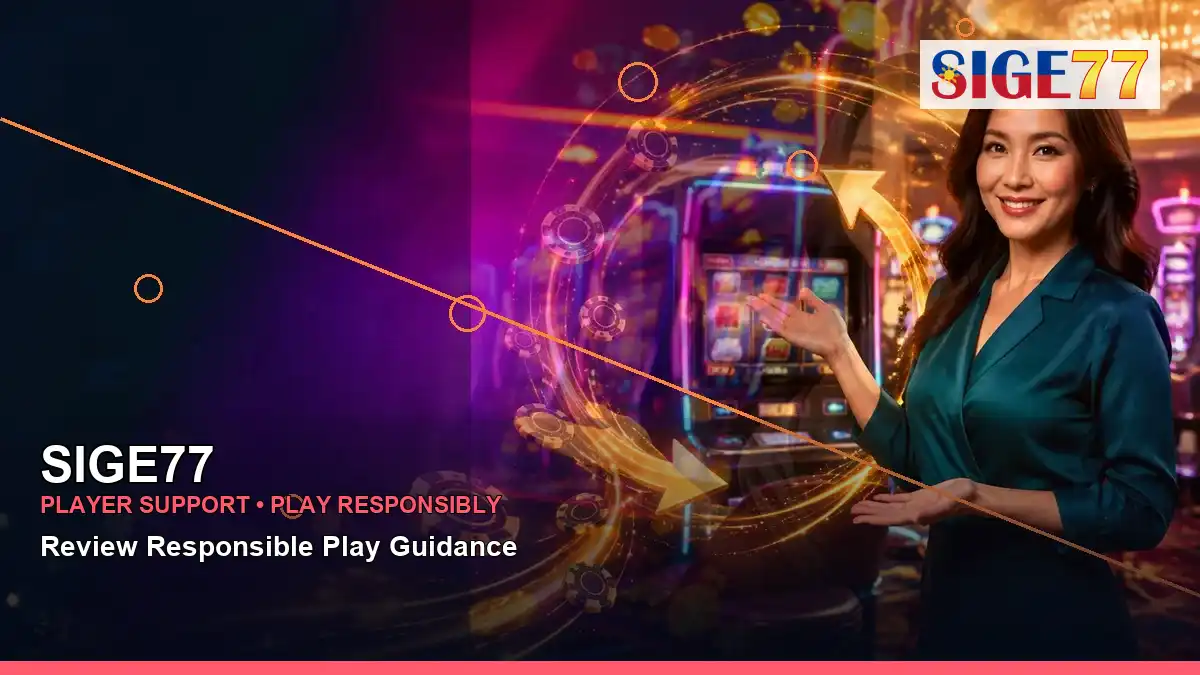 SIGE77 high-energy casino cashback rewards in a right-framed layout for Philippine players