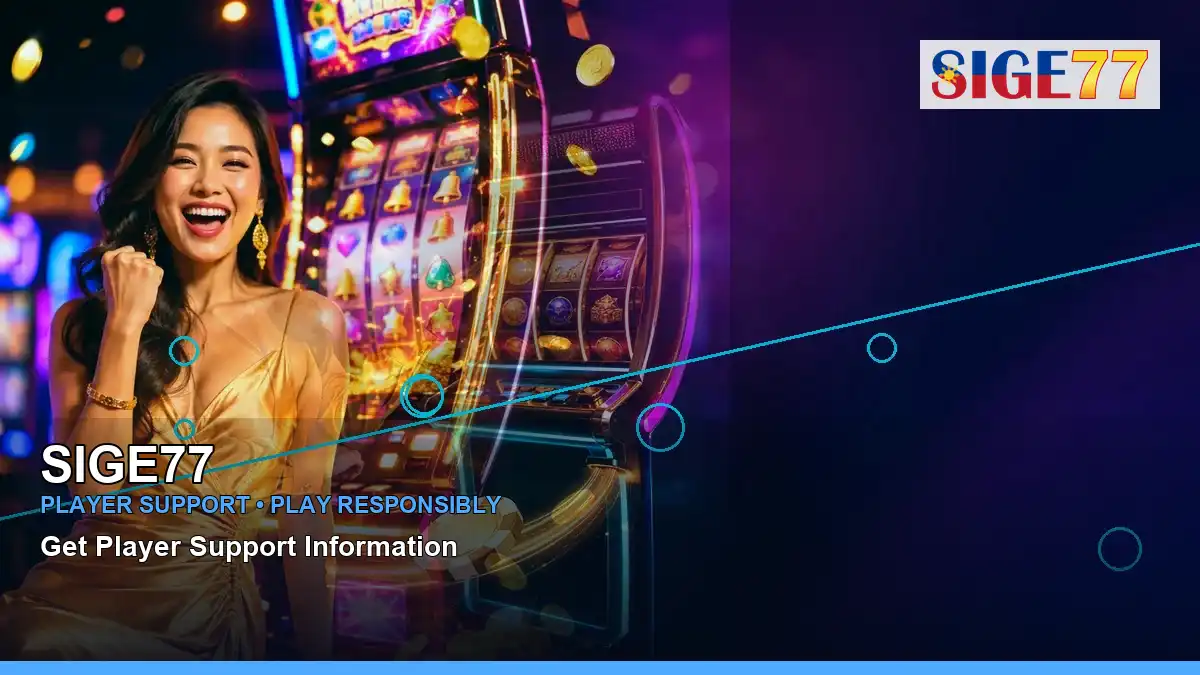 SIGE77 mobile casino first deposit rewards featuring an adult Filipina casino host with a left close-up composition